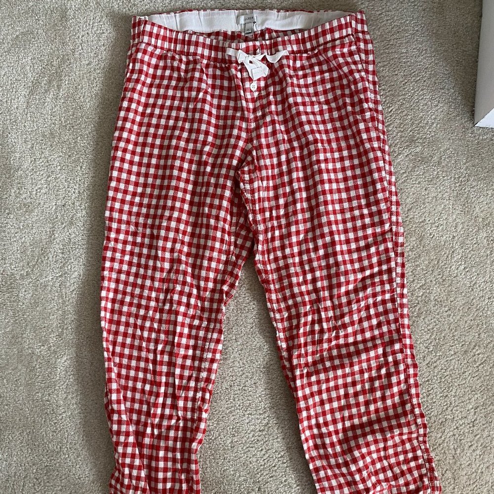 J.Crew Red and White Plaid Pajama Pants